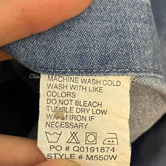 Vtg Women 90s Embroidered Paisley Western Chambray Denim Button Front Shirt XL - Picture 12 of 12